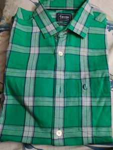 Men Half Sleeve Green Shirt