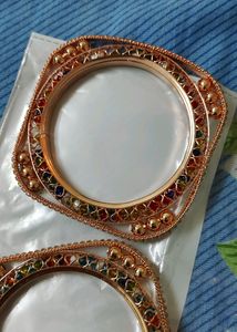 Unique Rosegold Bangles set Of 2