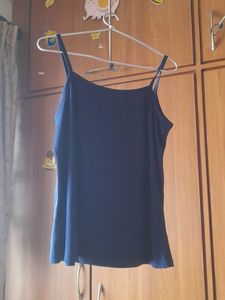 Navy Blue SILK CAMI Singlet Sleevless TOP