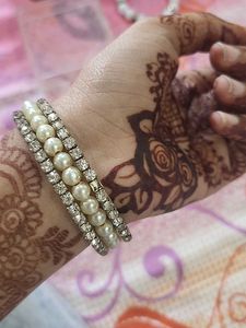 Sparkling Pearl &amp; Rhinestone Bracelet