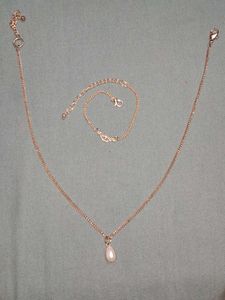 Neck Chain With  Evil  Eye Bracelet