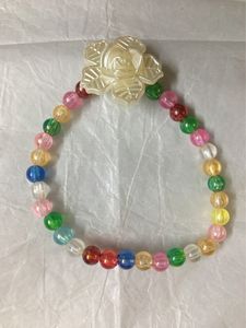 Rose Charm Multicoloured Bead Bracelet