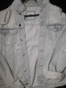 Zara Distressed Denim Jacket