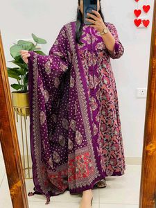 Anarkali Kurti with Bottom and Dupatta