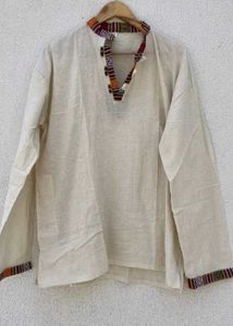 UNISEX Ethnic Print Long Sleeve Pahadi Kurta