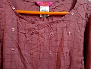 Maroon Embroidered Top