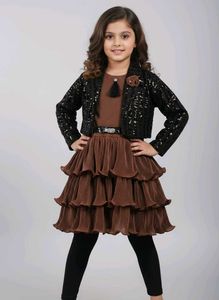 Girls&#39; Tiered Dress &amp; Jacket