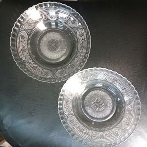 2 Fancy Glass Plates