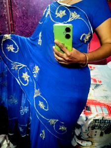 Elegant Blue saree with blouse