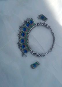 Peacock Necklace &amp; Earrings Set