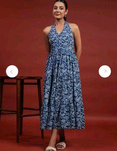 Floral Halter Neck Midi Dress