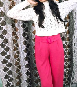 Women Woolen White Top For Winter's