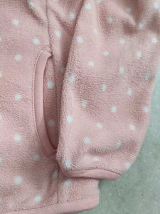 Pink Polka Dot Fleece Jacket