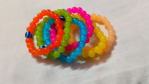 Colorful Beaded Bracelets with Evil Eye Detail (Se