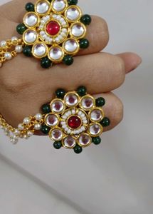 Statement Kundan Slave Bracelet Ring