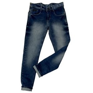 Blue Washed Slim-Fit Jeans for Men Size 32