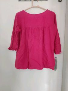 Pink Embroidered Tunic Top