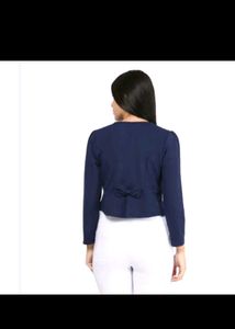 Navy Blue Bow Bolero Jacket