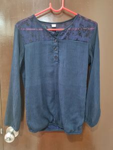 Navy Blue net Top
