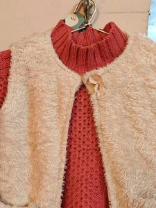 Max High Neck Sweater With Fur Jacket