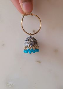 Blue Jhumka Earrings For Weddings