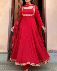 Pretty Red Anarkali Suit Set
