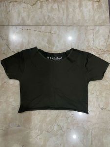 Olive Green Crop Top