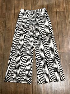 Zebra Print Wide Leg Pants