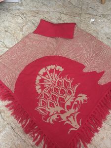 Pink Pure Wool Poncho