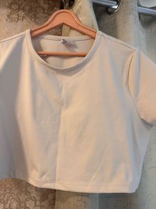 H&amp;M Cream Crop Top, Bust- 36/38