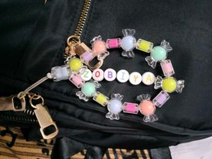 Custom Name Candy Bead Bag Charm