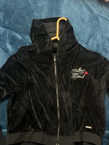 Velvet Cropped Hoodie