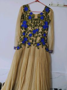 Beautiful Floral Gown With Matching Dupatta