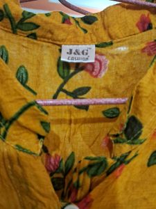 Floral Print Yellow Dress