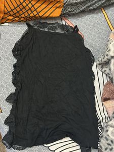 Black Lace Tiered Top