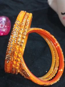 Sparkly Orange Bangles