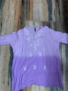 Purple Embroidered Kurta