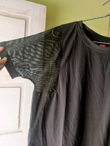 Black Athletic Fit Tee For Women