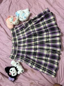 Plaid Pleated Skirt