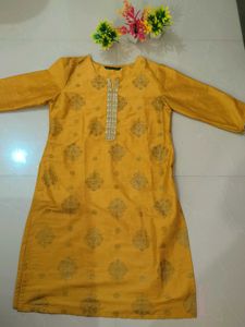 Elegant Yellow Printed Kurta