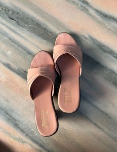 Pink block heels