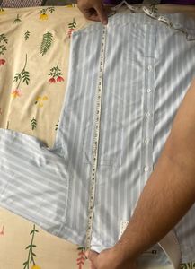 Light Blue And White Striped Korean Shirt