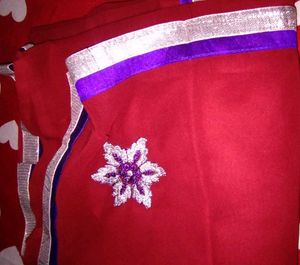 Maroon & Purple Embellished Saree