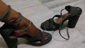 Velvet Grey Heels