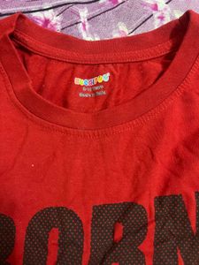 Kids Outfit: Red T-Shirt &amp; Denim Joggers