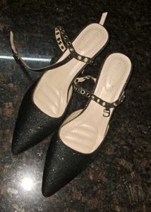 Black Glittery Casual Shoes