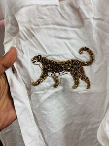 White Animal crafted Shirt