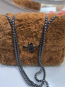 Fuzzy Brown Crossbody Bag