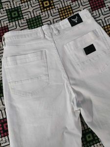 White Straight Fit Jeans