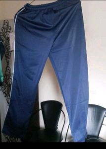 Navy Fleece Pants with White Stripe